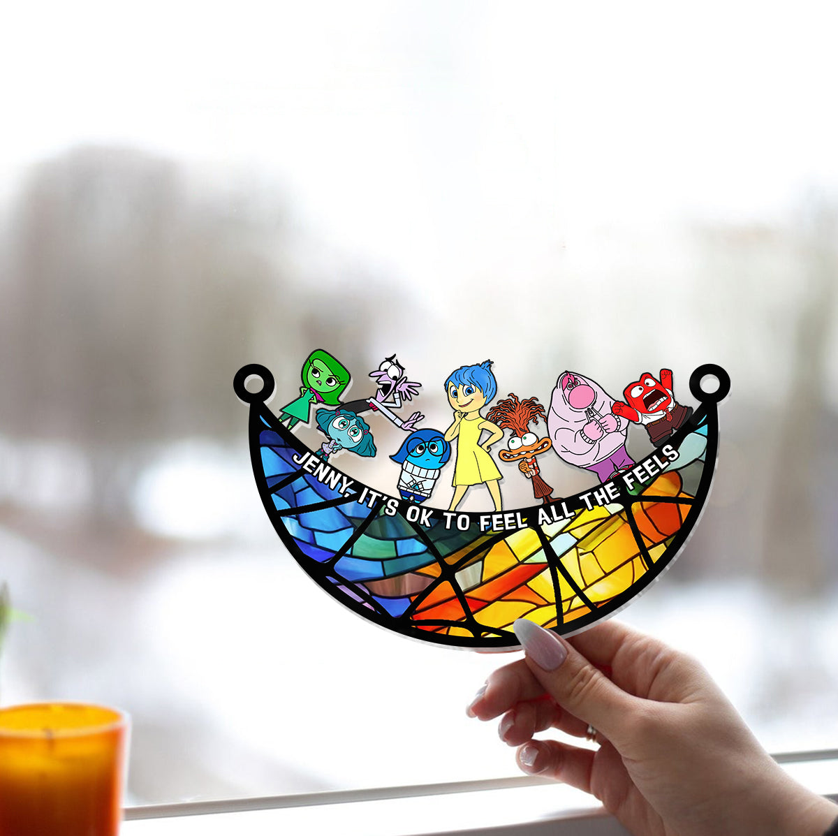 It's Ok To Feel All The Feels - Personalized Window Hanging Suncatcher Ornament