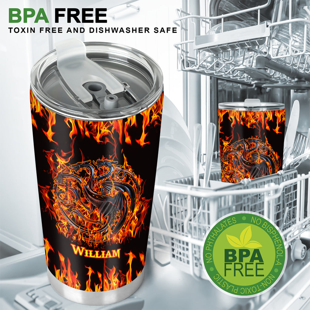 Fire And Blood - Personalized Thrones Game Tumbler