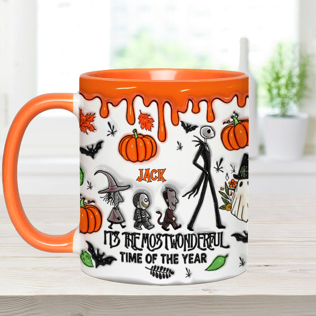 It's The Most Beautiful Time Autumn Skeleton - Personalized Nightmare Accent Mug