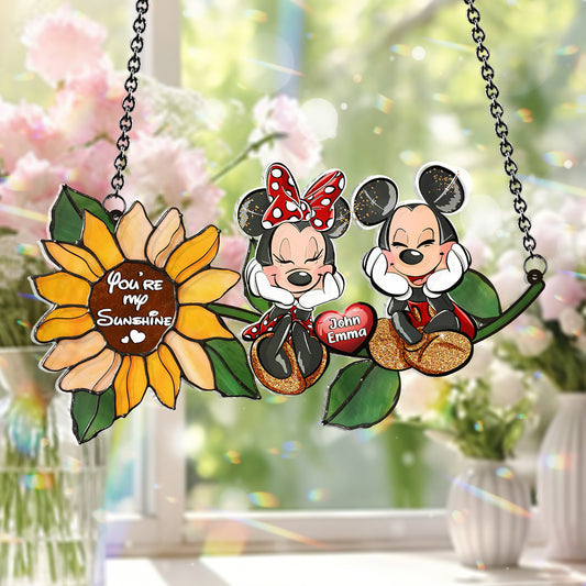 You're My Sunshine - Personalized Mouse Window Hanging Suncatcher Ornament