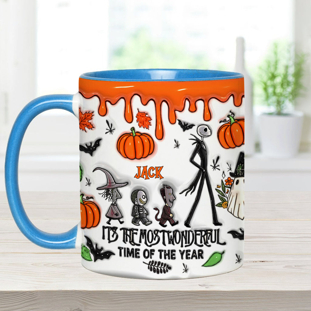 It's The Most Beautiful Time Autumn Skeleton - Personalized Nightmare Accent Mug