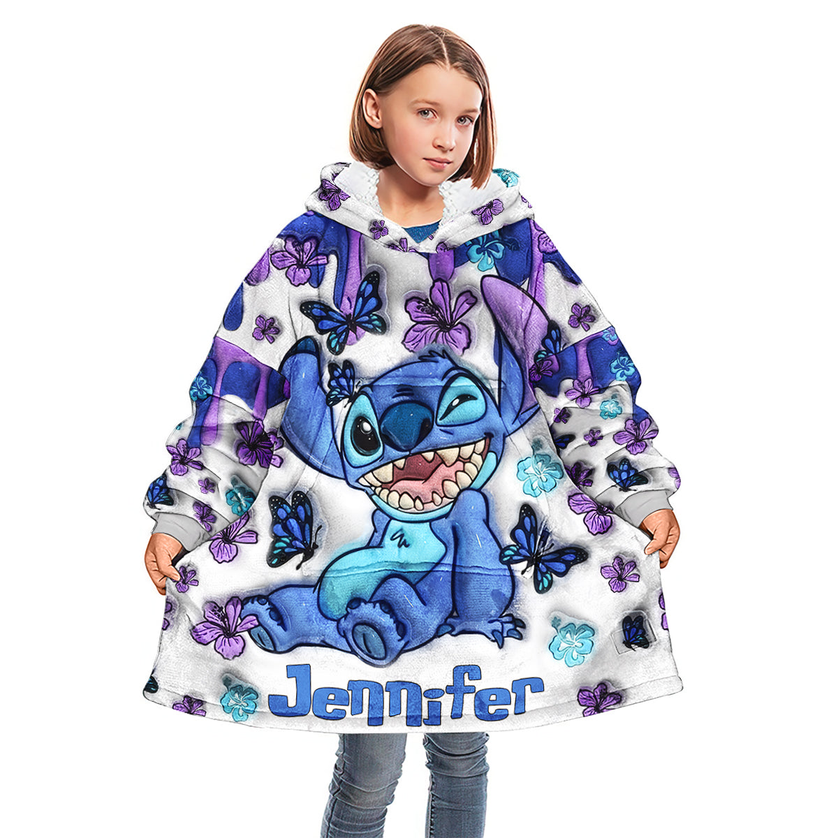 Purple Ohana - Personalized Ohana Blanket Hoodie