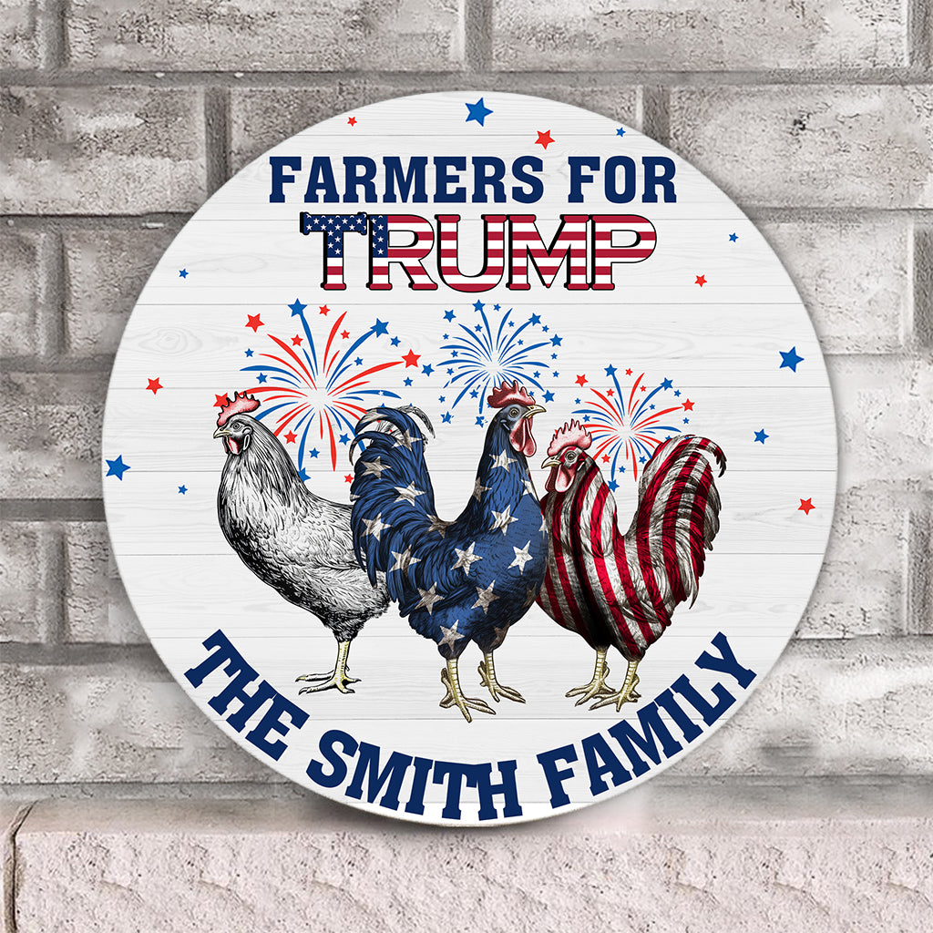 Farmer For The Country - Personalized Round Wood Sign