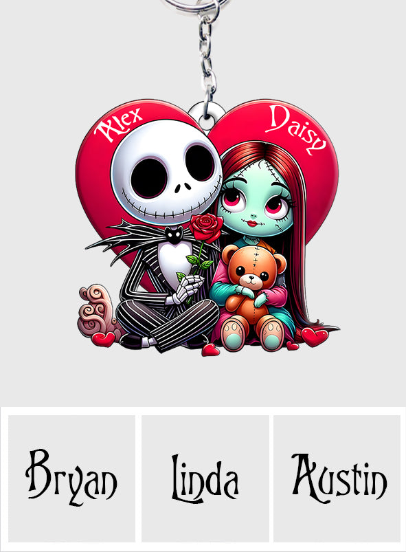 Roses Chicano Couple - Personalized Nightmare Keychain