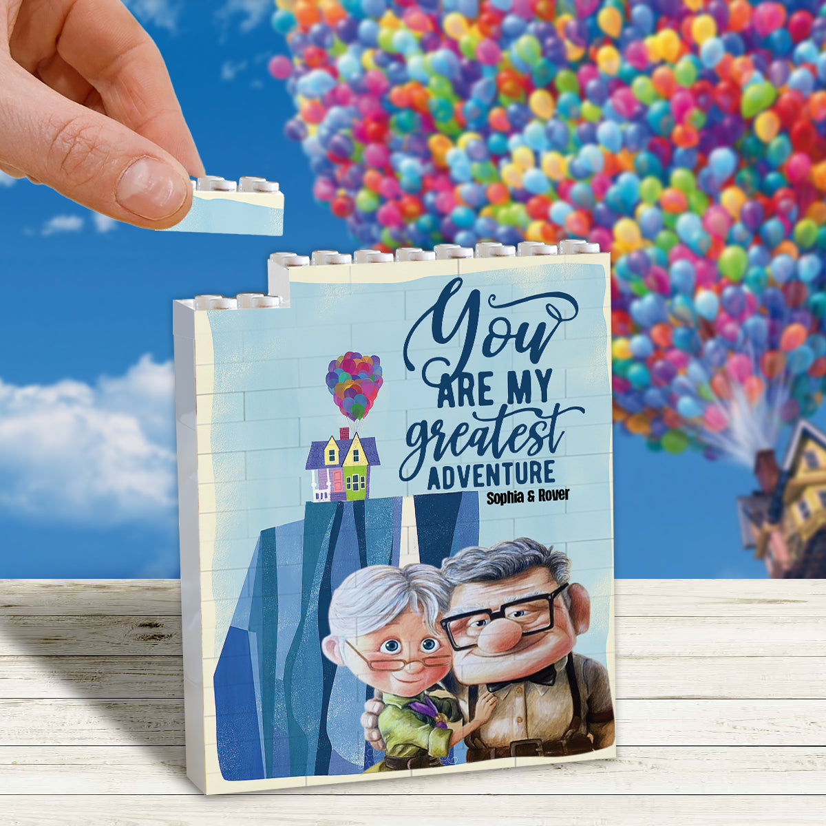 You're My Greatest Adventure - Personalized Mouse Vertical Rectangle Building Brick Blocks Printed On Both Sides