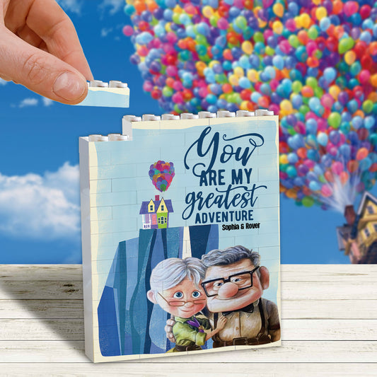 You're My Greatest Adventure - Personalized Mouse Vertical Rectangle Building Brick Blocks Printed On Both Sides