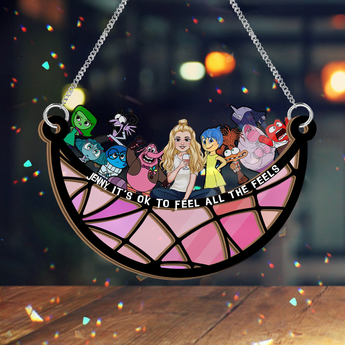 It's Ok To Feel All The Feels - Personalized 2 Layered Window Hanging Suncatcher