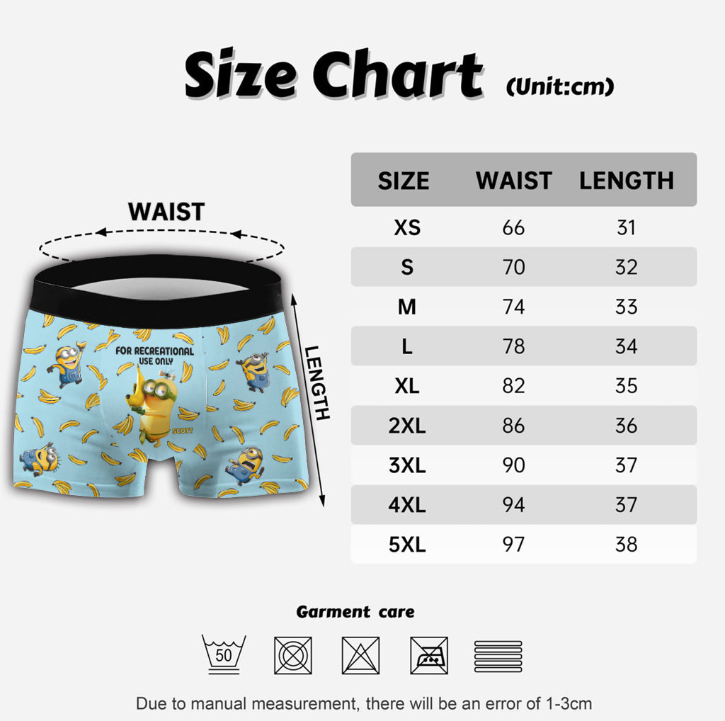 For Recreational Use Only Yellow Monster - Personalized Men’s Boxer Briefs