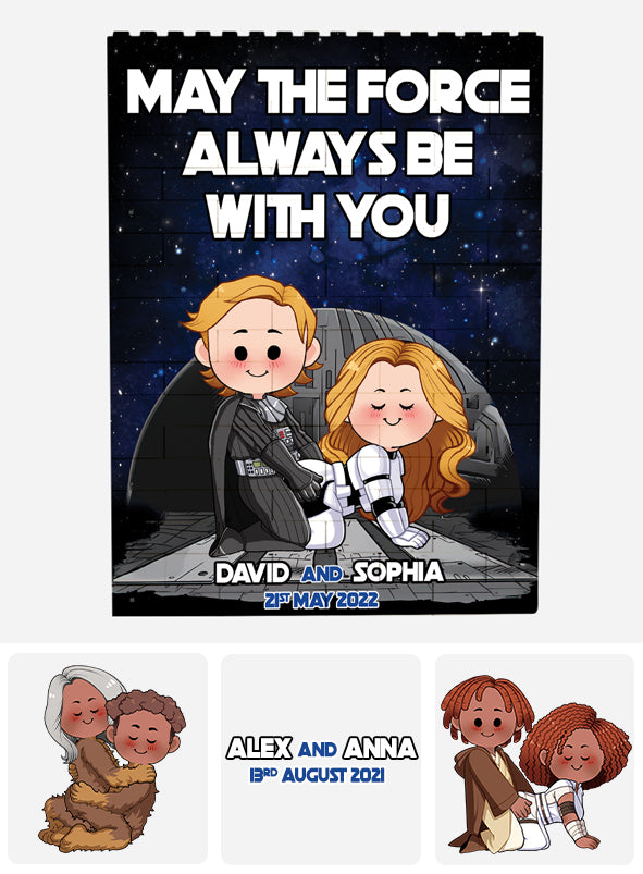 May The Force Always Be With You - Personalized The Force One-sided Vertical Rectangle Building Brick Blocks