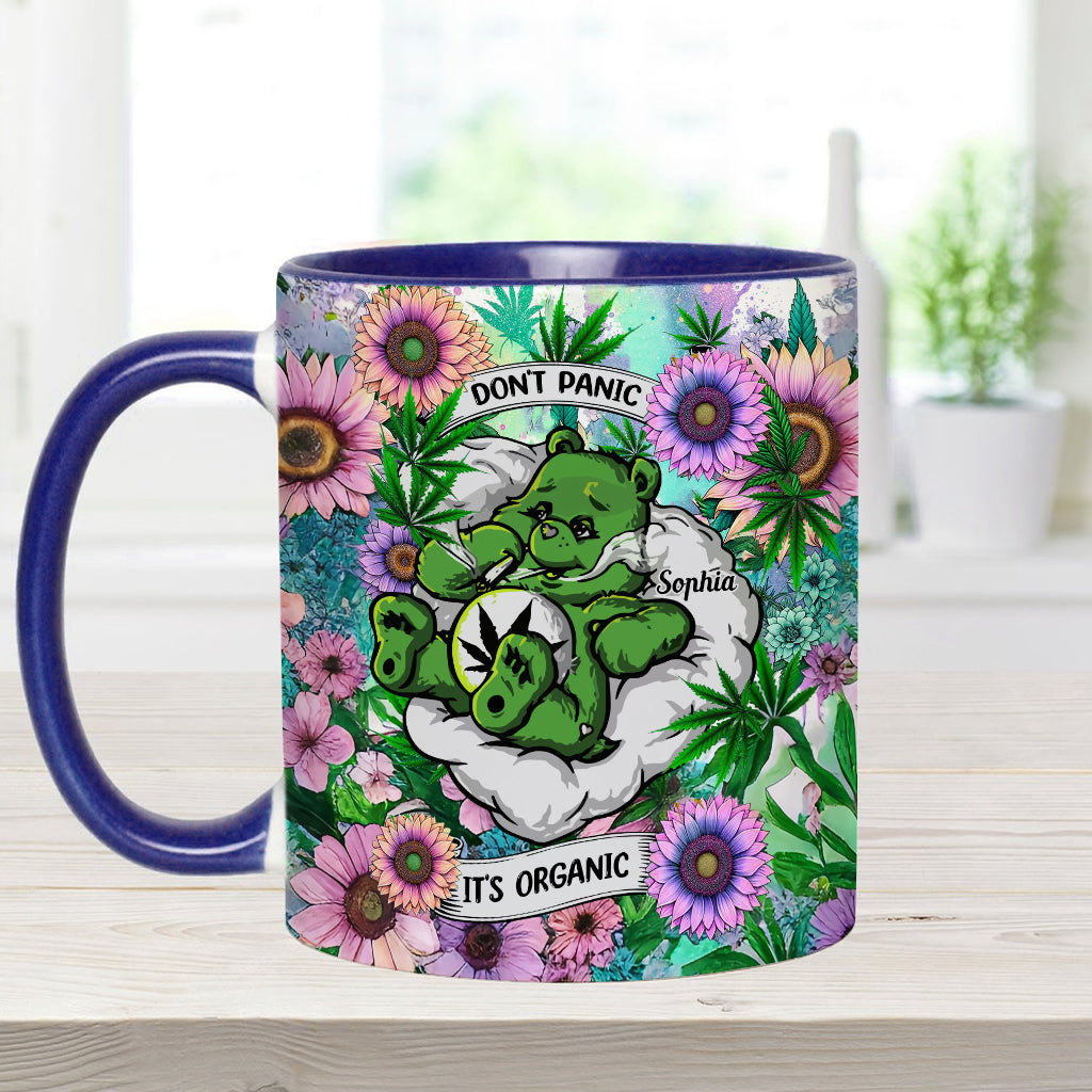 Don't Panic It's Organic - Personalized Weed Accent Mug