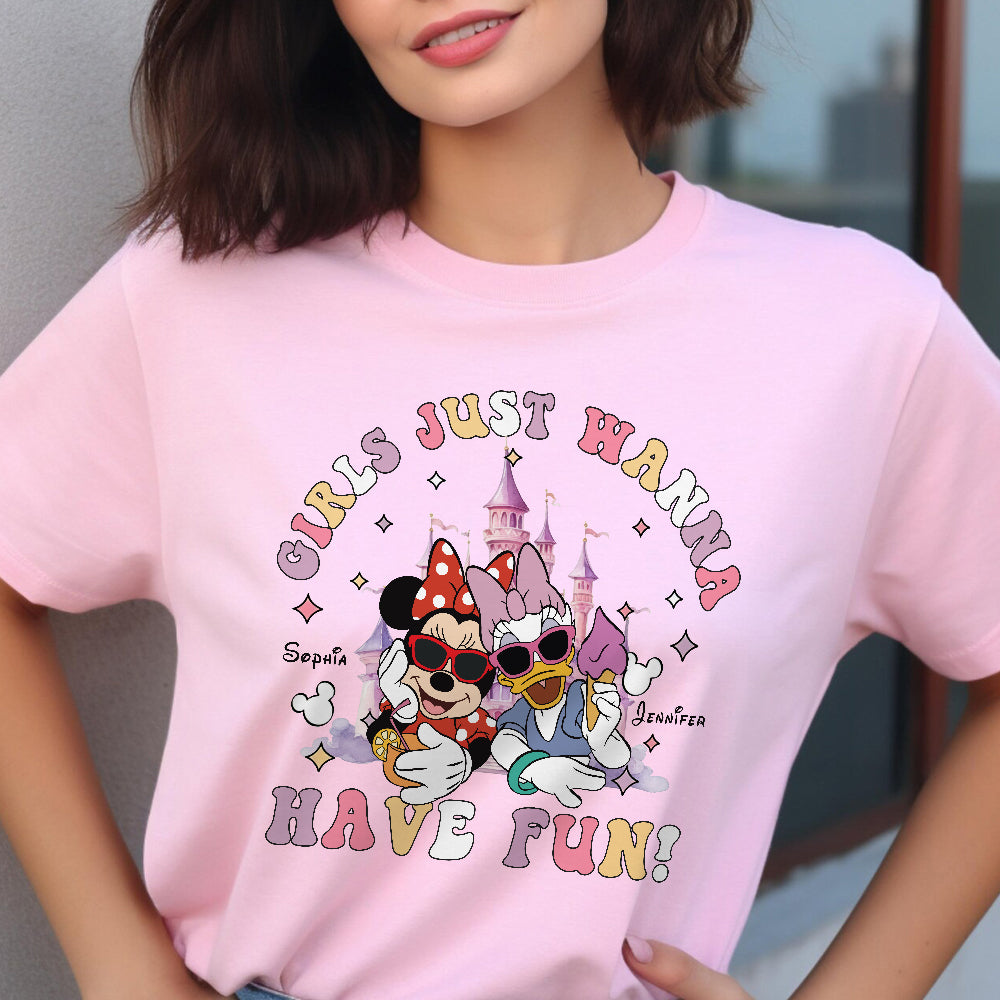 Girls Just Wanna Have Fun - Personalized Mouse T-shirt And Hoodie