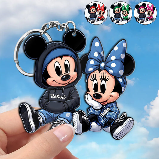 Chicano & Chicana Mouse - Personalized Mouse Keychain