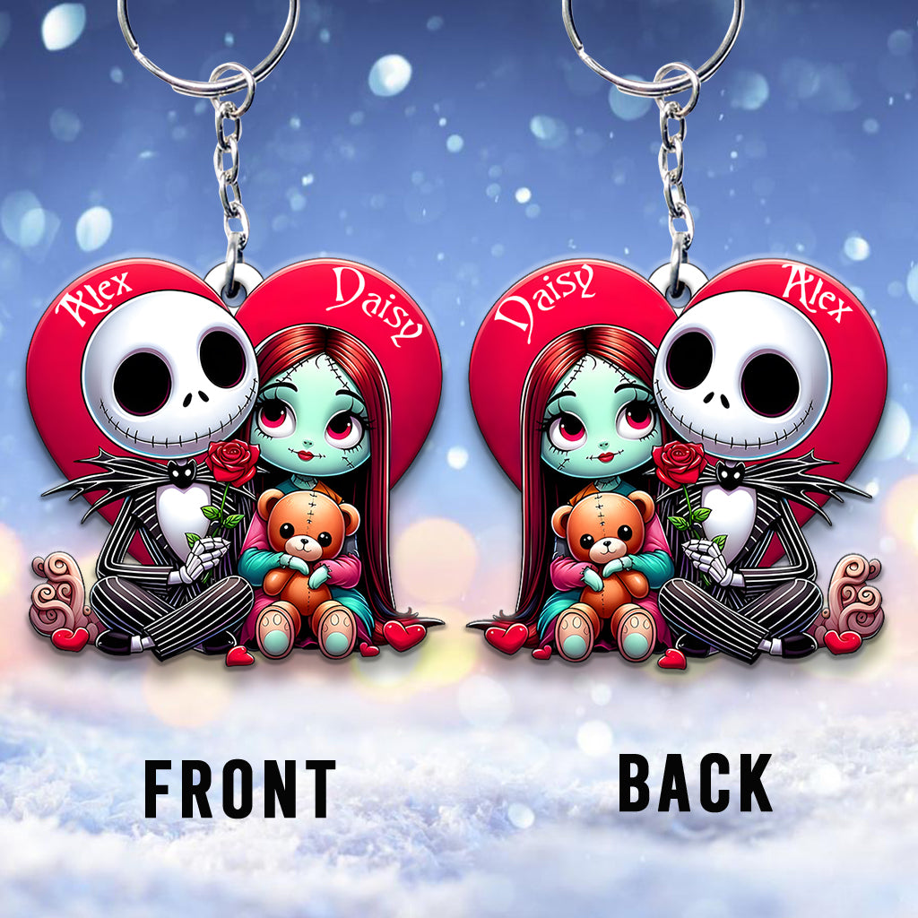 Roses Chicano Couple - Personalized Nightmare Keychain