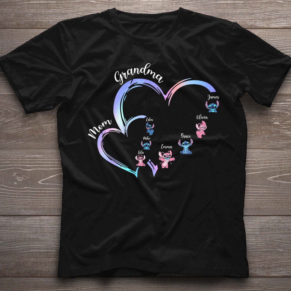 First Mom Now Grandma Alien Version - Personalized Ohana T-shirt And Hoodie