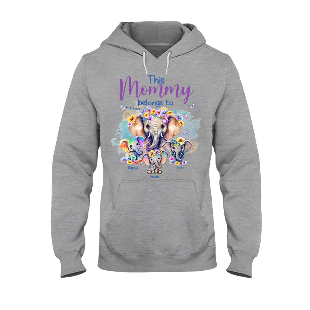 Elephants This Mommy Belongs To - Personalized Mother T-shirt And Hoodie