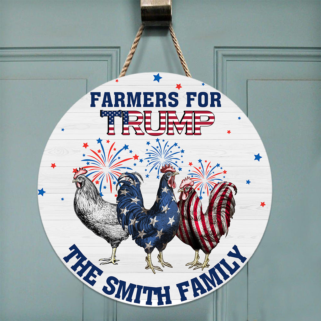 Farmer For The Country - Personalized Round Wood Sign