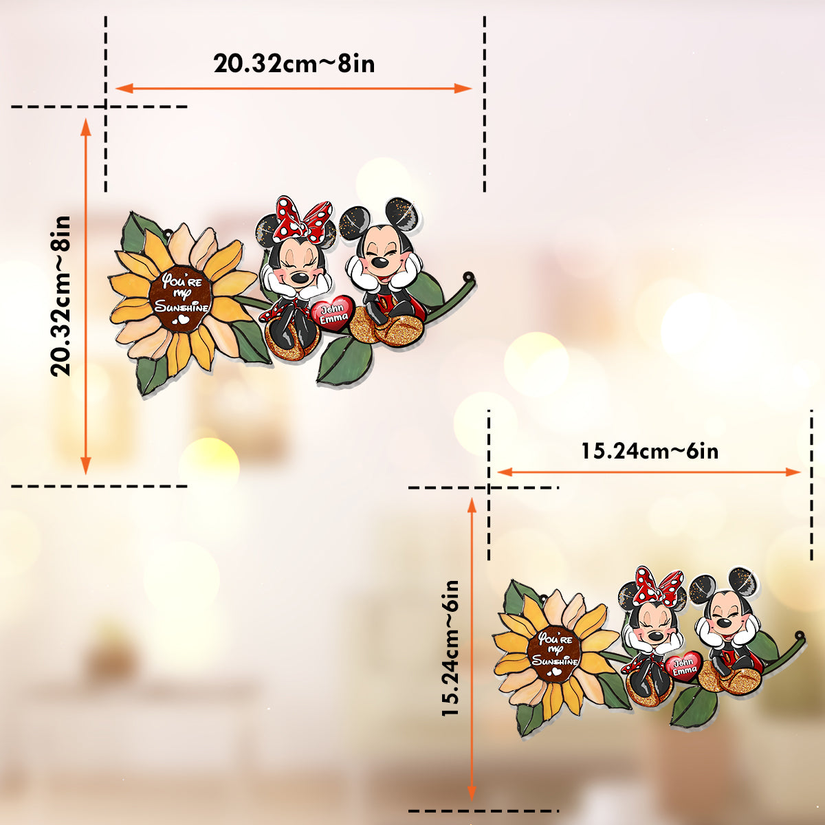 You're My Sunshine - Personalized Mouse Window Hanging Suncatcher Ornament