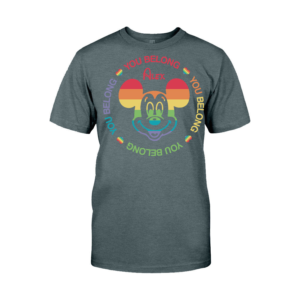 You Belong Mouse Ears Pride - Personalized LGBT Support T-shirt And Hoodie