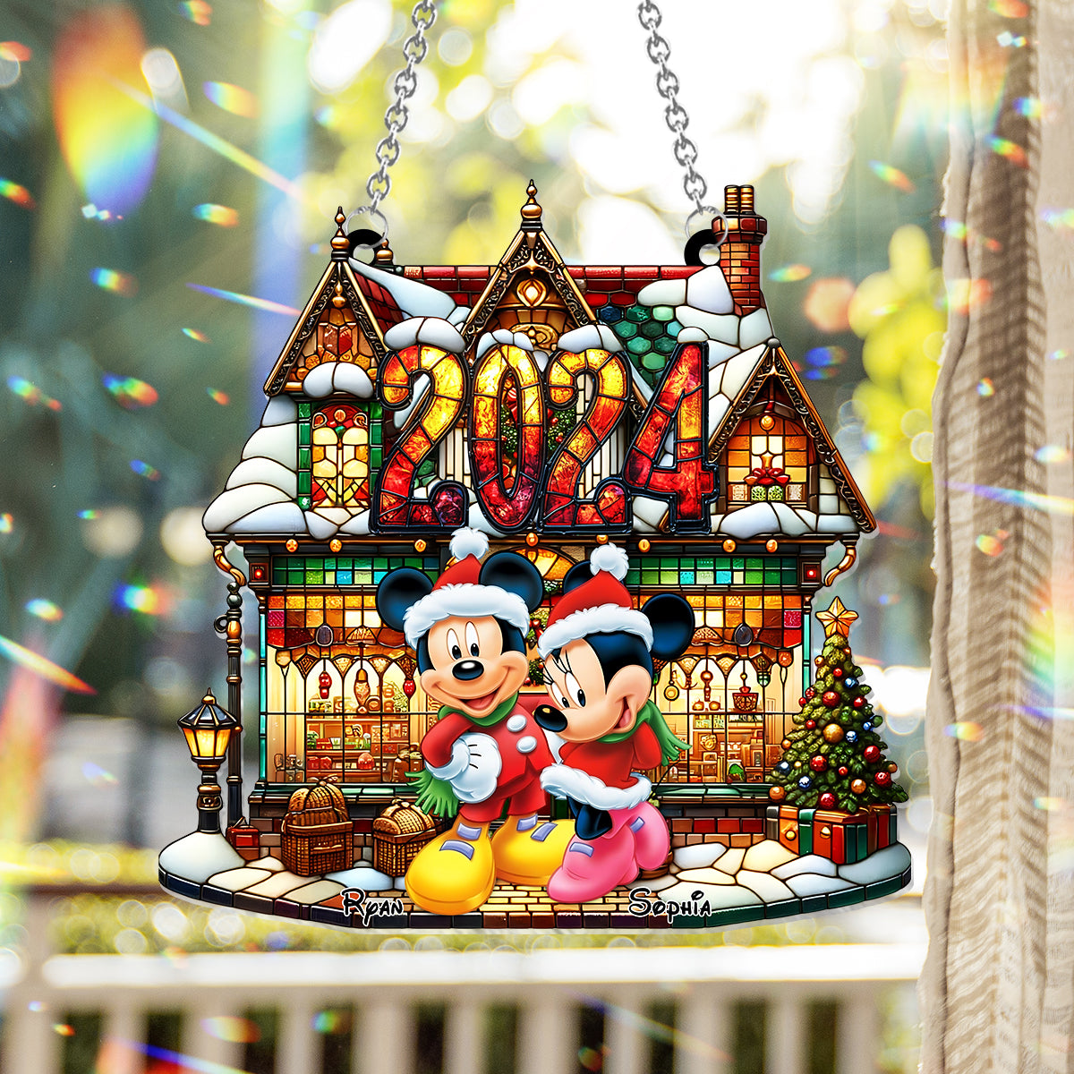 All I Want For Christmas Is You - Personalized Mouse Window Hanging Suncatcher Ornament