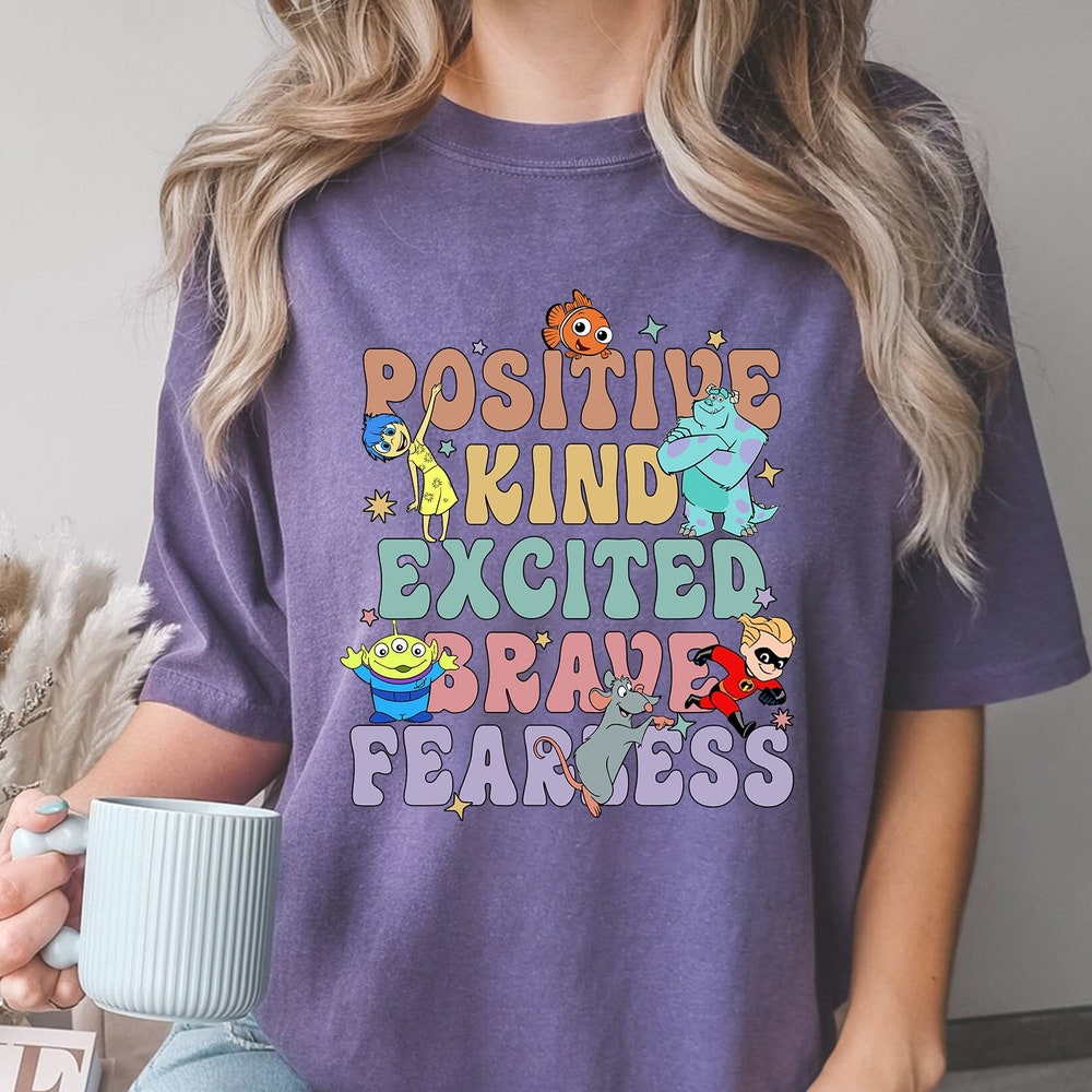 Fest 2024 T-shirt, Characters Positive Kind Excited Toy Story shirt, Woody Buzz Monster Inc Joy, Vacation Tees T-shirt & Hoodie