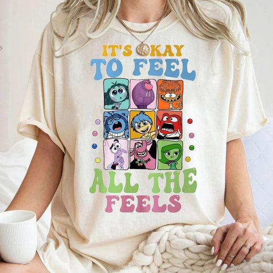 Funny Shirt, It's Okay To Feel All The Feels Shirt, Mental Health Tee, Movie 2024, Magic Kingdom T-shirt & Hoodie