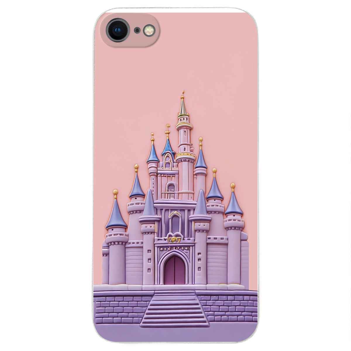 Magical Castle Friends Leather Phone Case & Charm Set - Personalized Mouse 3D Embossed Leather Phone Case