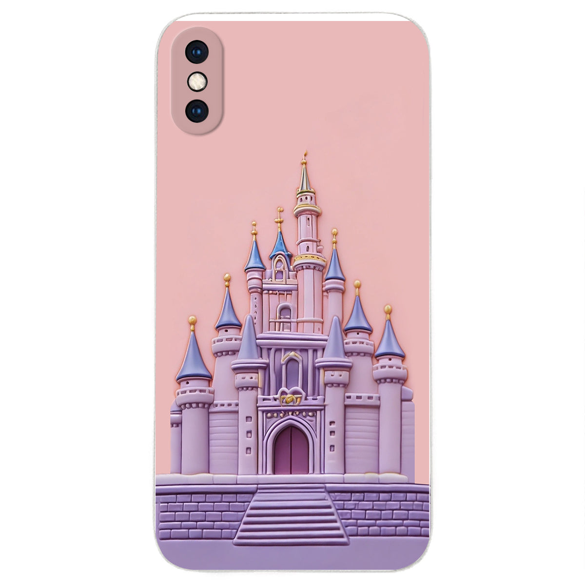Magical Castle Friends Leather Phone Case & Charm Set - Personalized Mouse 3D Embossed Leather Phone Case
