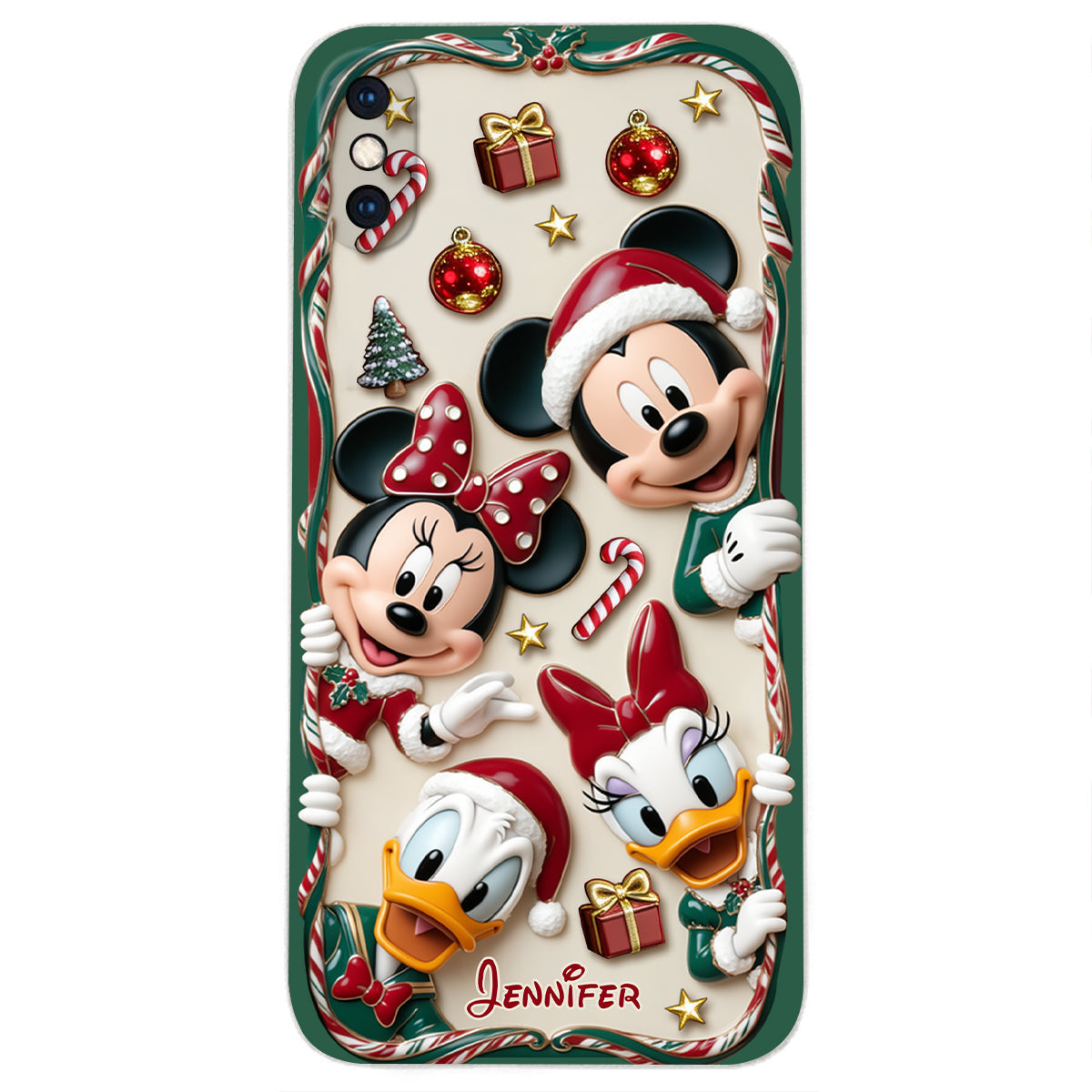 Magical Friends - Personalized Mouse 3D Embossed Leather Phone Case