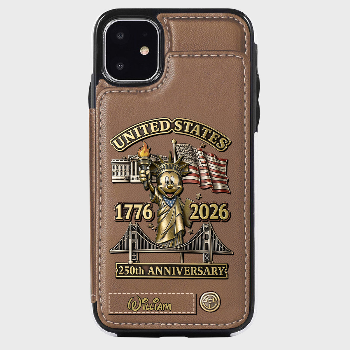 250 Years Of Freedom 1776 2026 - Personalized Mouse Wallet Phone Case