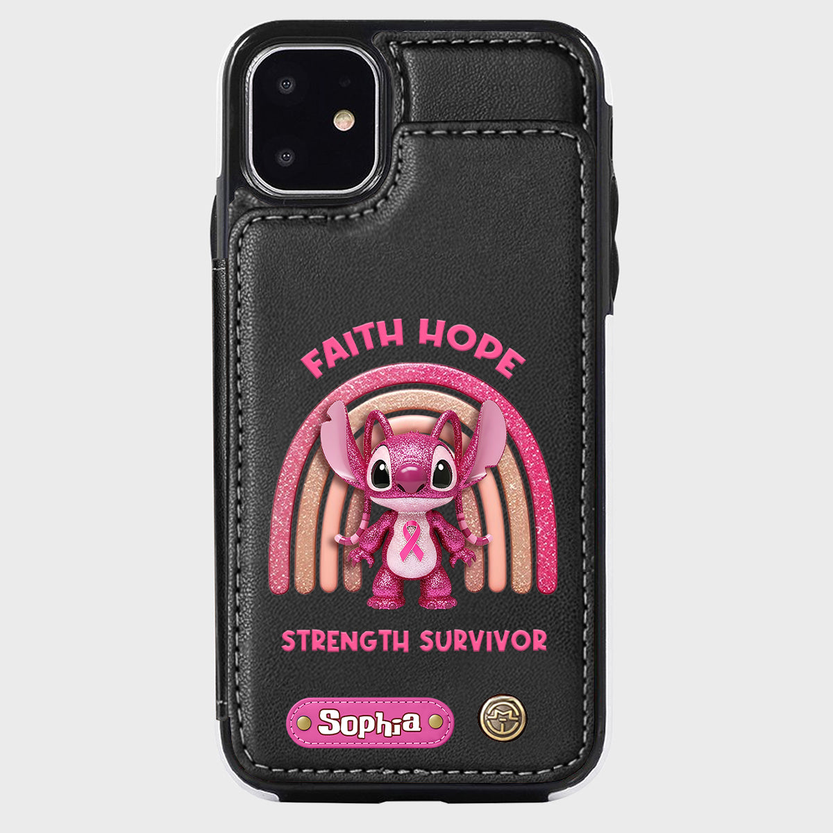 Faith Hope Love - Personalized Breast Cancer Awareness Wallet Phone Case