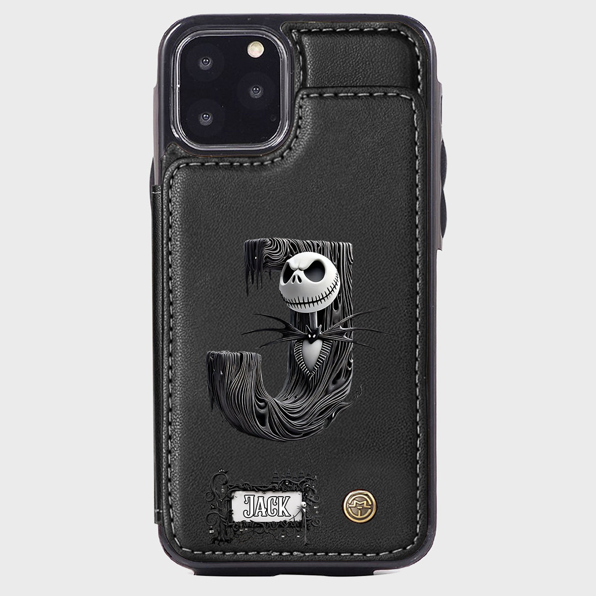 Gothic Initial Letter Gift - Personalized Nightmare Wallet Phone Case