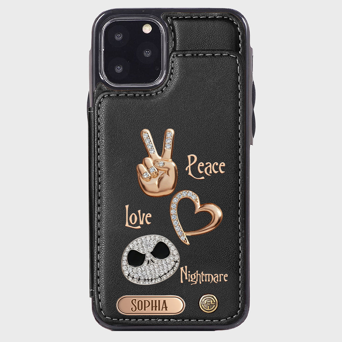 Peace Love Nightmare - Personalized Nightmare Wallet Phone Case