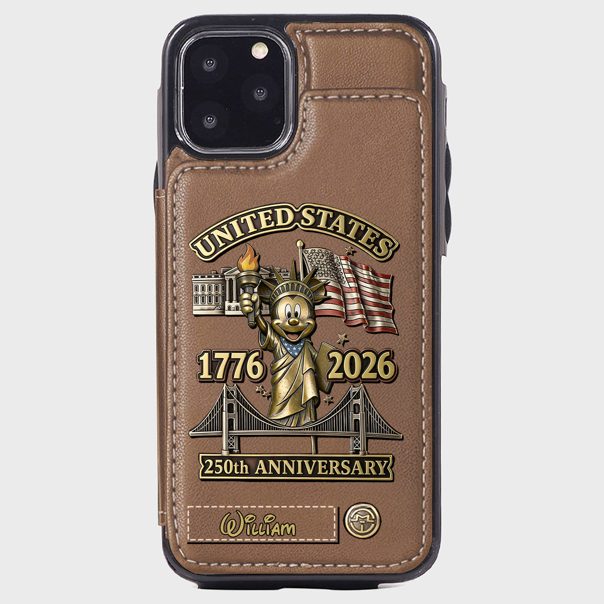 250 Years Of Freedom 1776 2026 - Personalized Mouse Wallet Phone Case