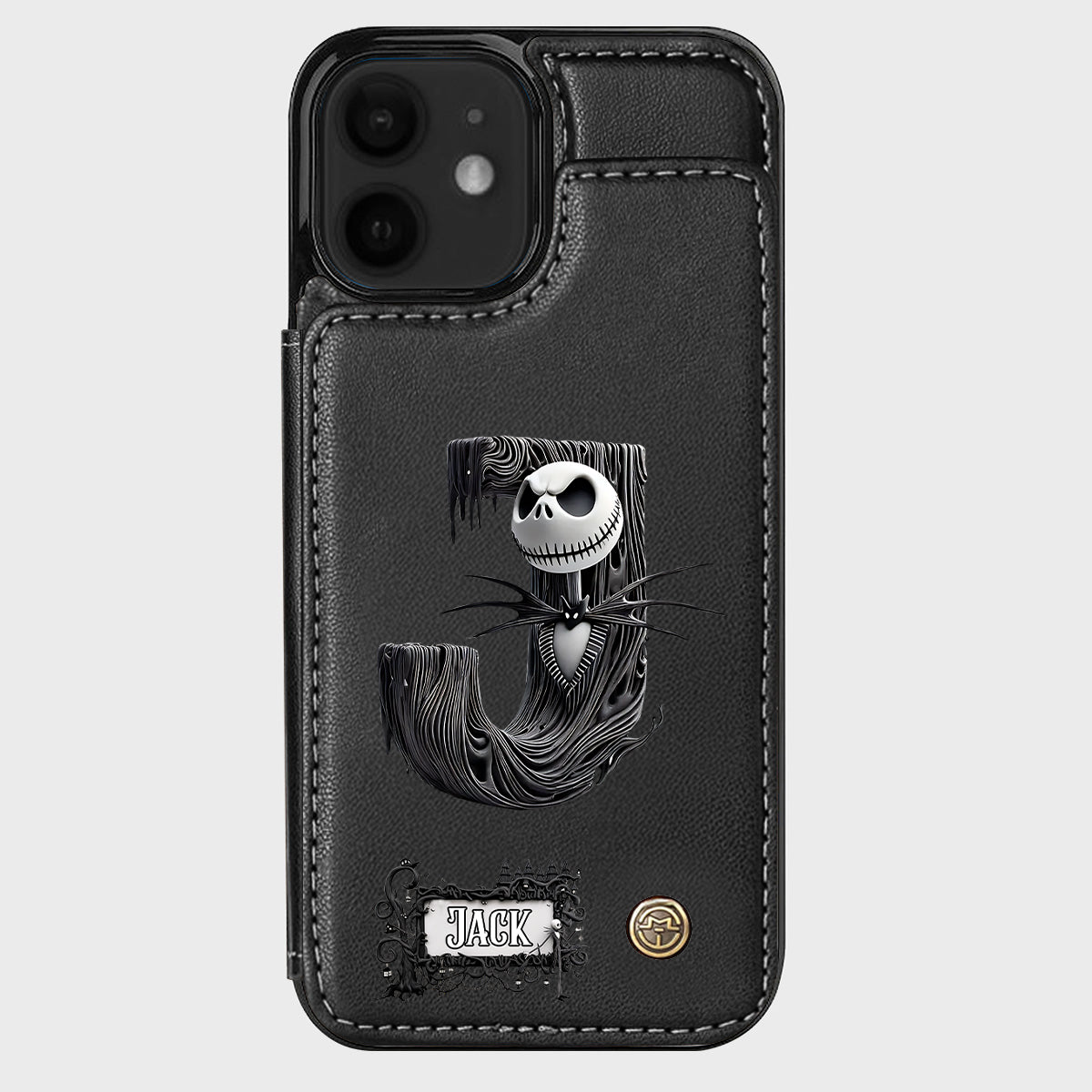 Gothic Initial Letter Gift - Personalized Nightmare Wallet Phone Case