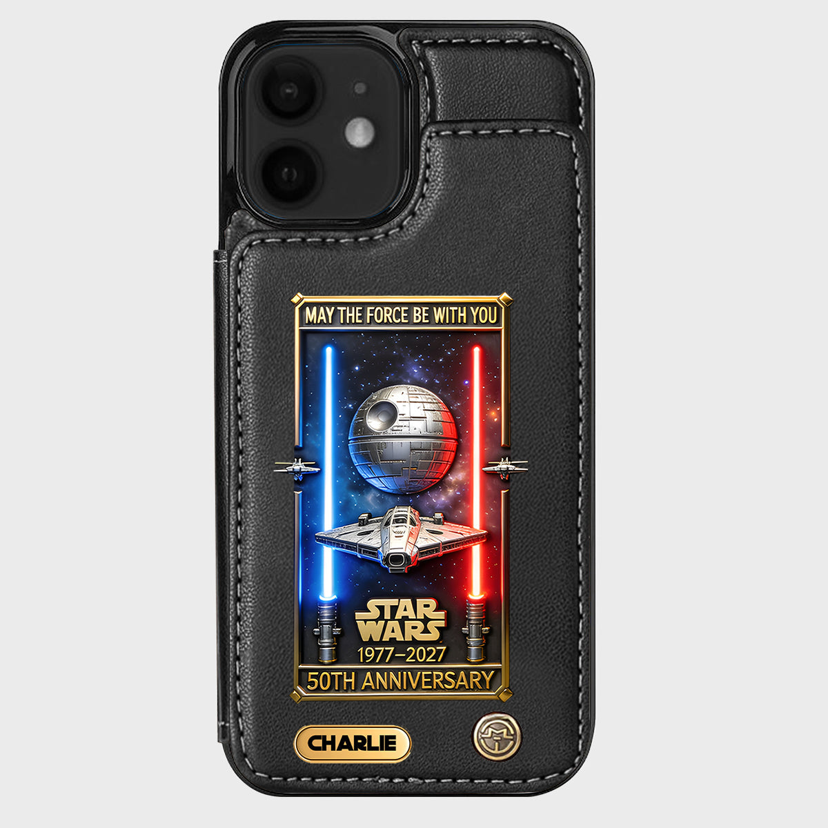 50th Anniversary - Personalized The Force Wallet Phone Case