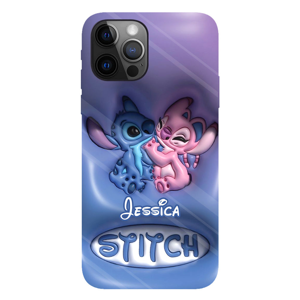 Cute Blue and Pink Alien - Personalized Ohana Full Print Phone Case