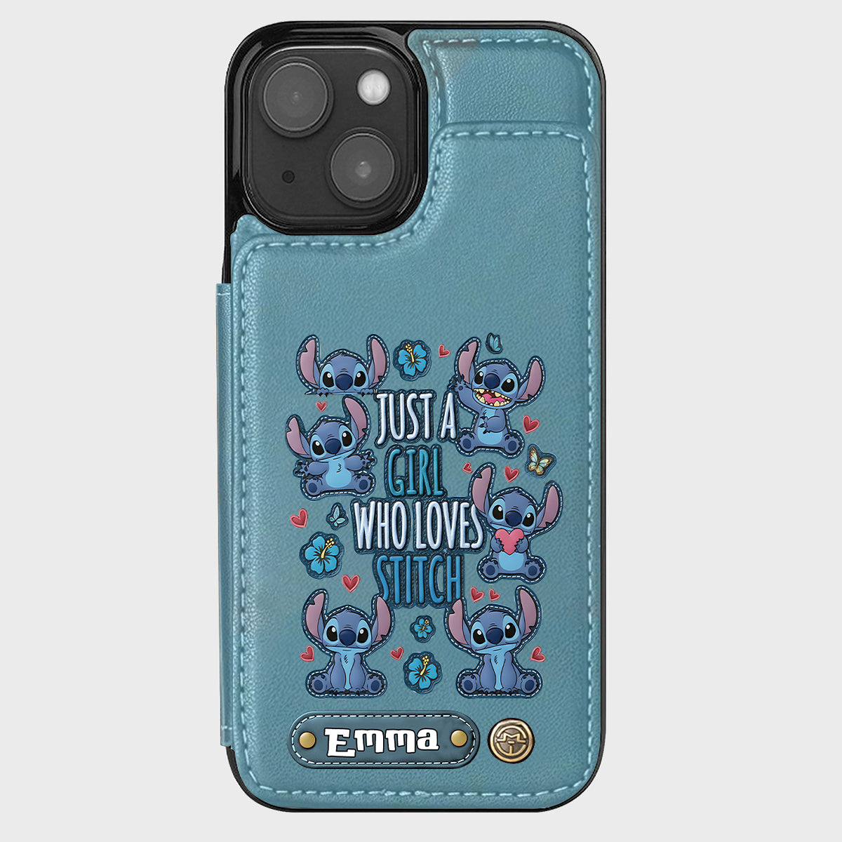 Just A Girl Who Loves Stitch - Personalized Ohana Wallet Phone Case