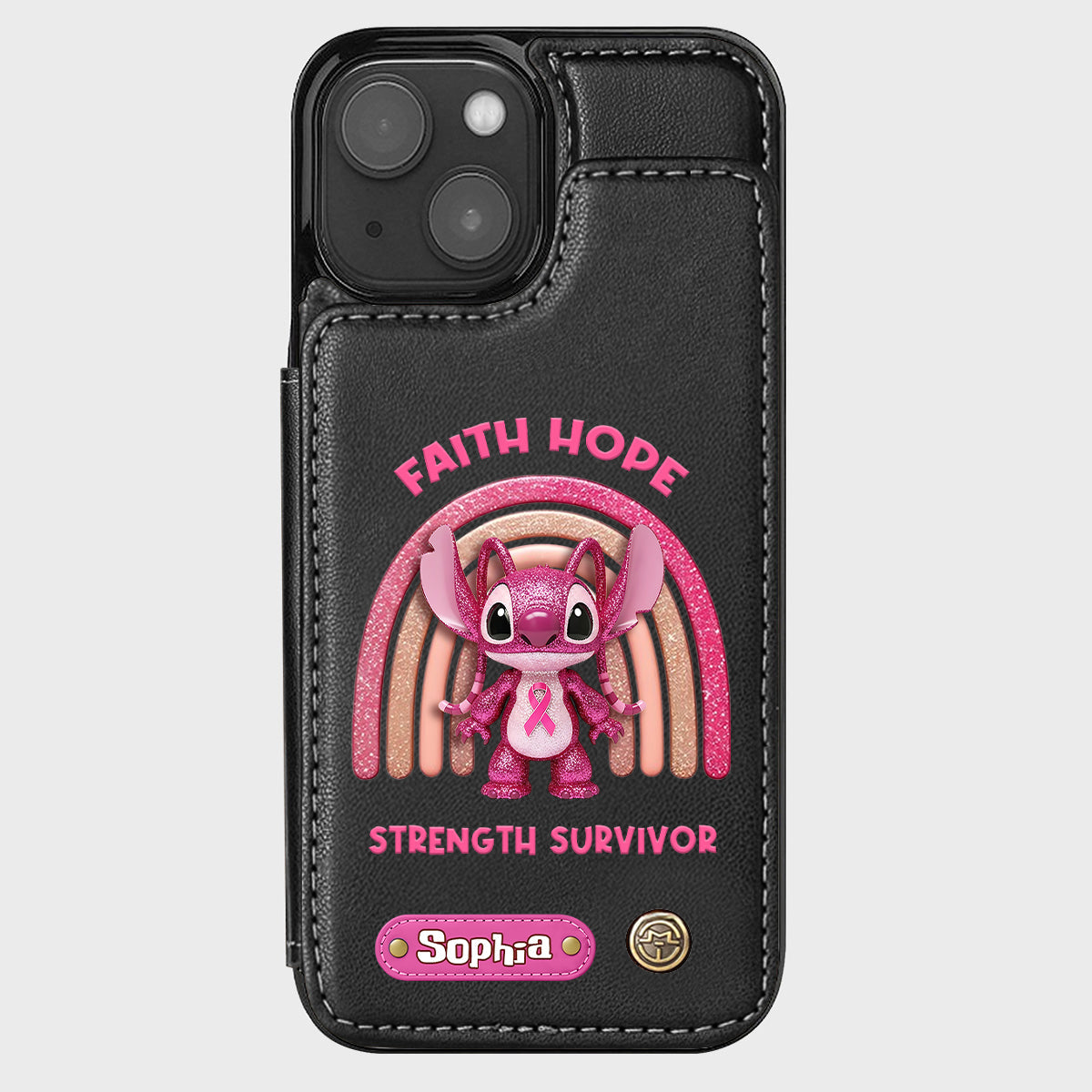 Faith Hope Love - Personalized Breast Cancer Awareness Wallet Phone Case