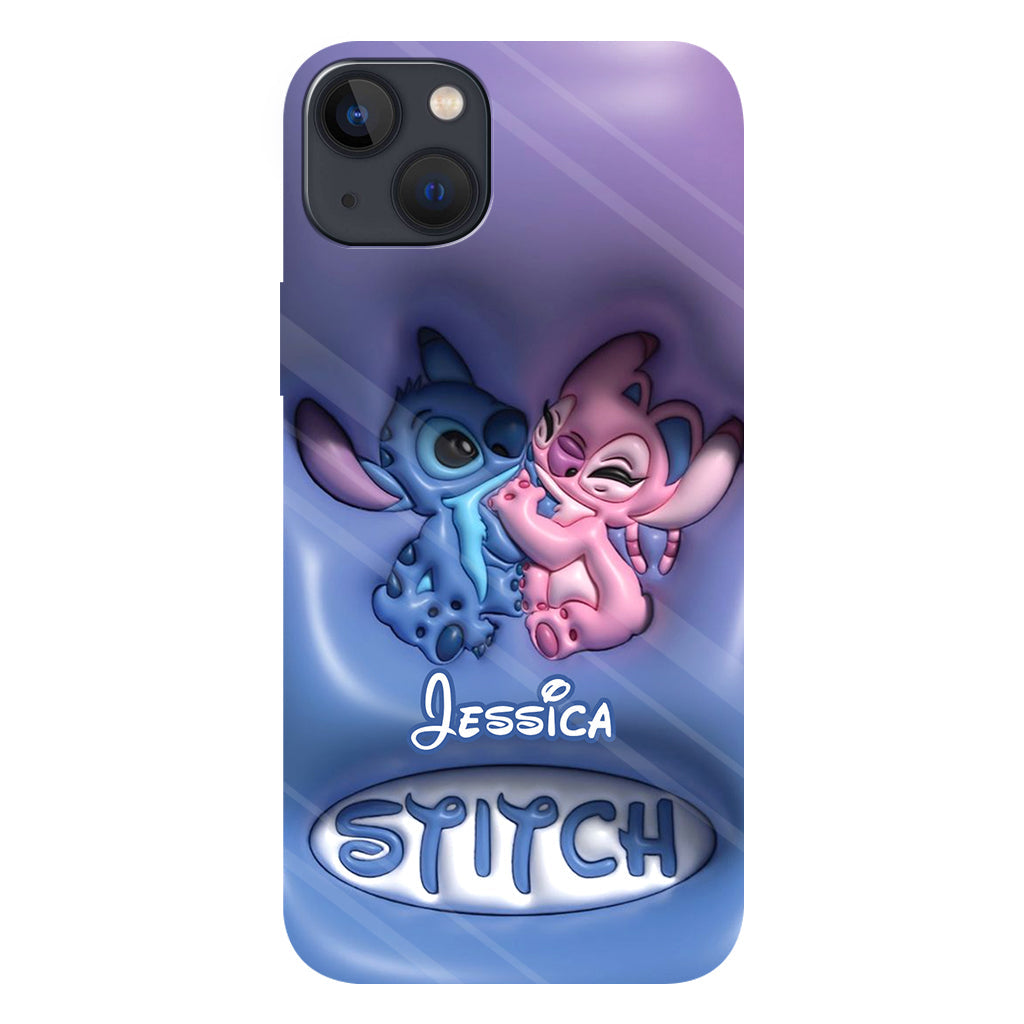 Cute Blue and Pink Alien - Personalized Ohana Full Print Phone Case