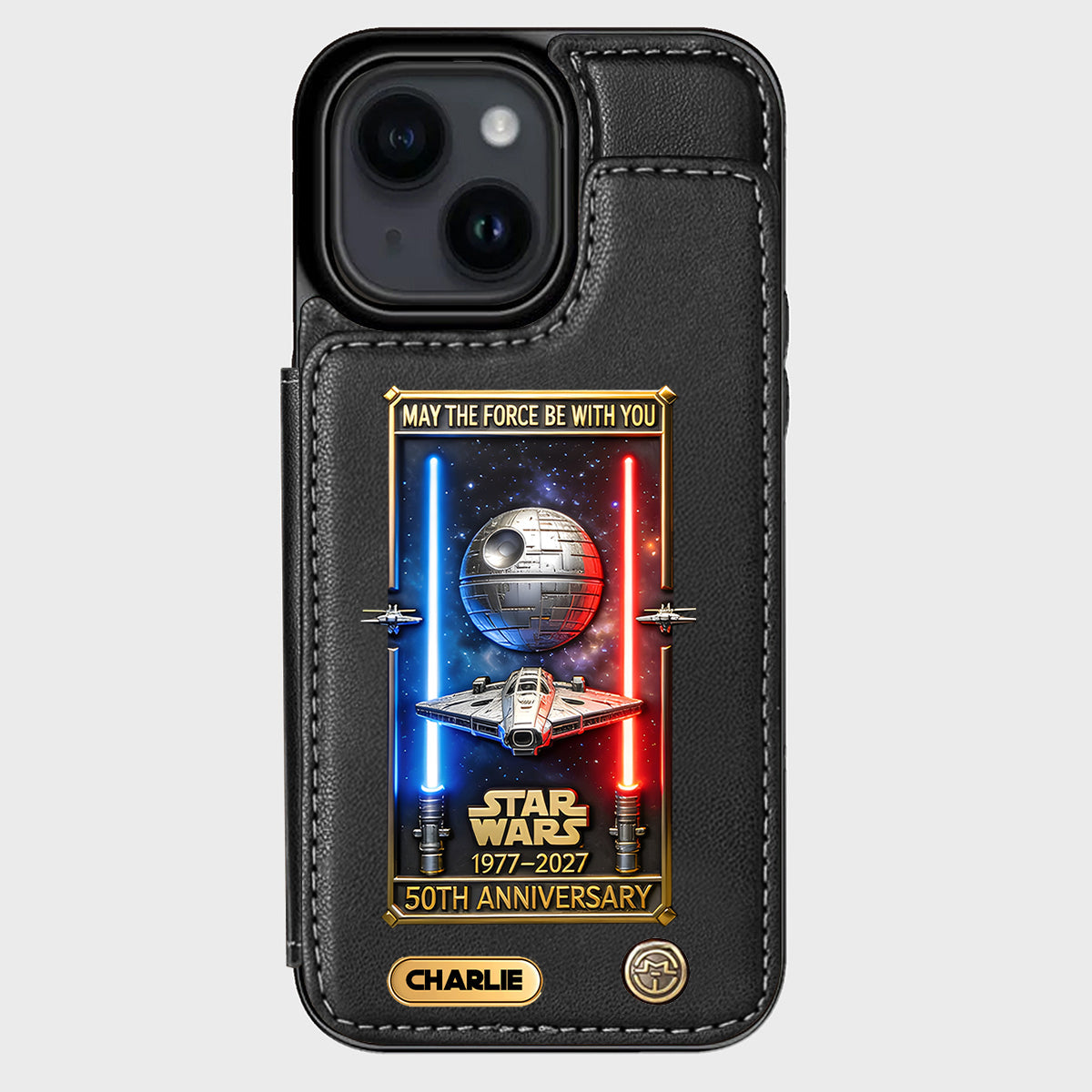 50th Anniversary - Personalized The Force Wallet Phone Case