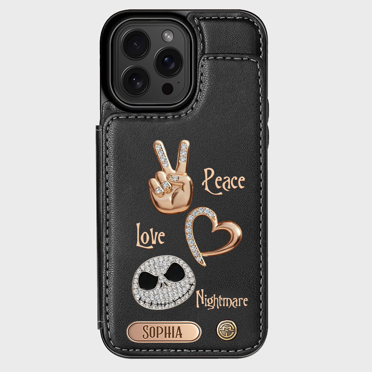 Peace Love Nightmare - Personalized Nightmare Wallet Phone Case