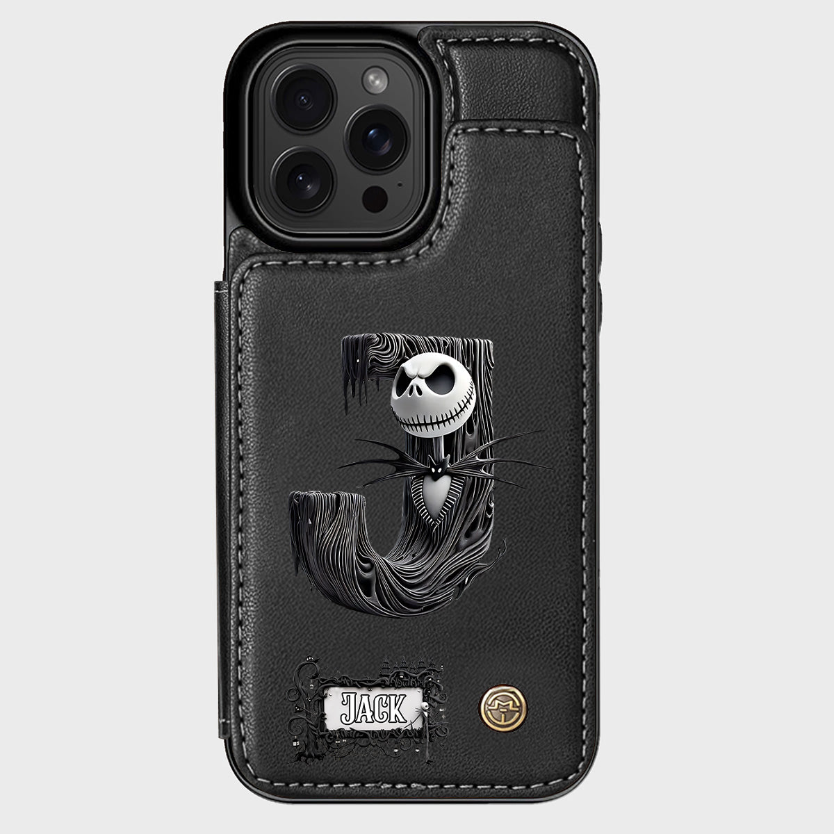 Gothic Initial Letter Gift - Personalized Nightmare Wallet Phone Case