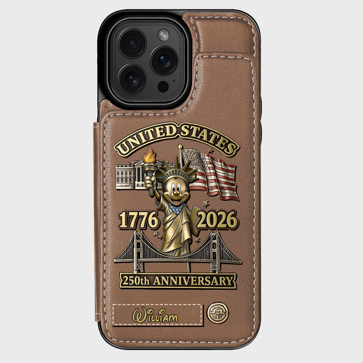 250 Years Of Freedom 1776 2026 - Personalized Mouse Wallet Phone Case