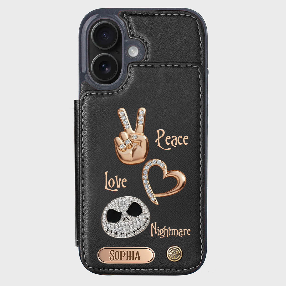 Peace Love Nightmare - Personalized Nightmare Wallet Phone Case