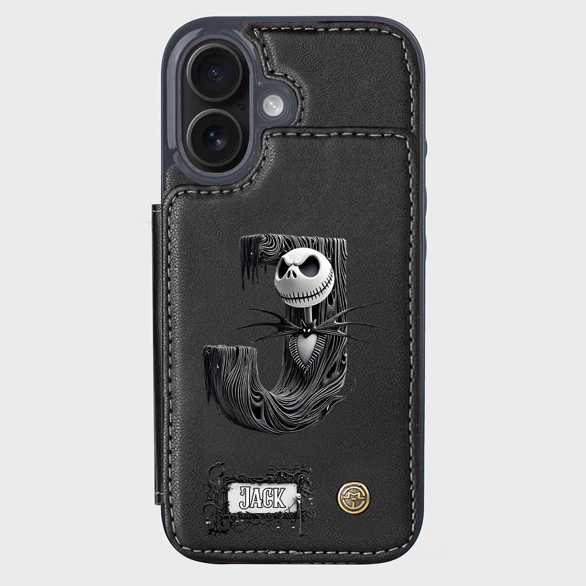 Gothic Initial Letter Gift - Personalized Nightmare Wallet Phone Case