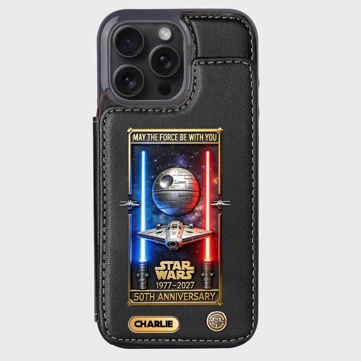 50th Anniversary - Personalized The Force Wallet Phone Case