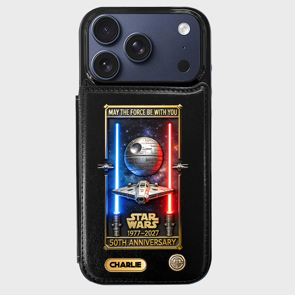50th Anniversary - Personalized The Force Wallet Phone Case