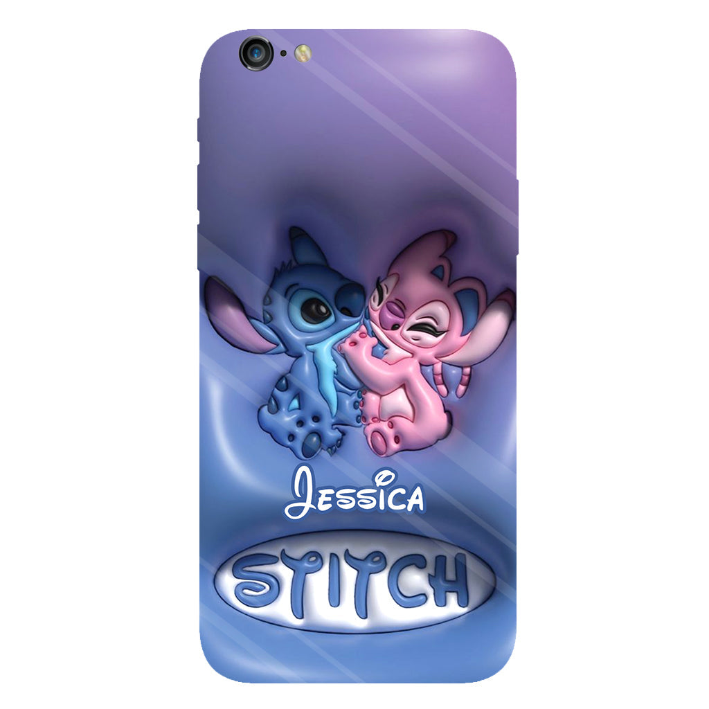 Cute Blue and Pink Alien - Personalized Ohana Full Print Phone Case