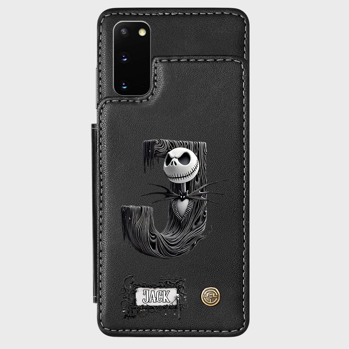 Gothic Initial Letter Gift - Personalized Nightmare Wallet Phone Case
