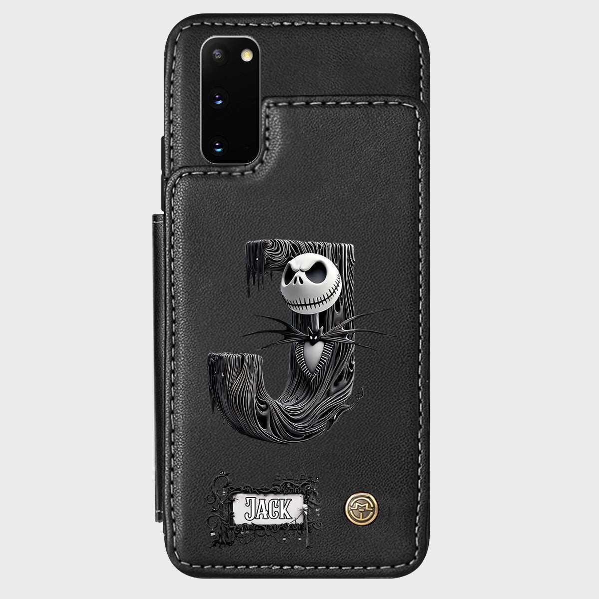 Gothic Initial Letter Gift - Personalized Nightmare Wallet Phone Case